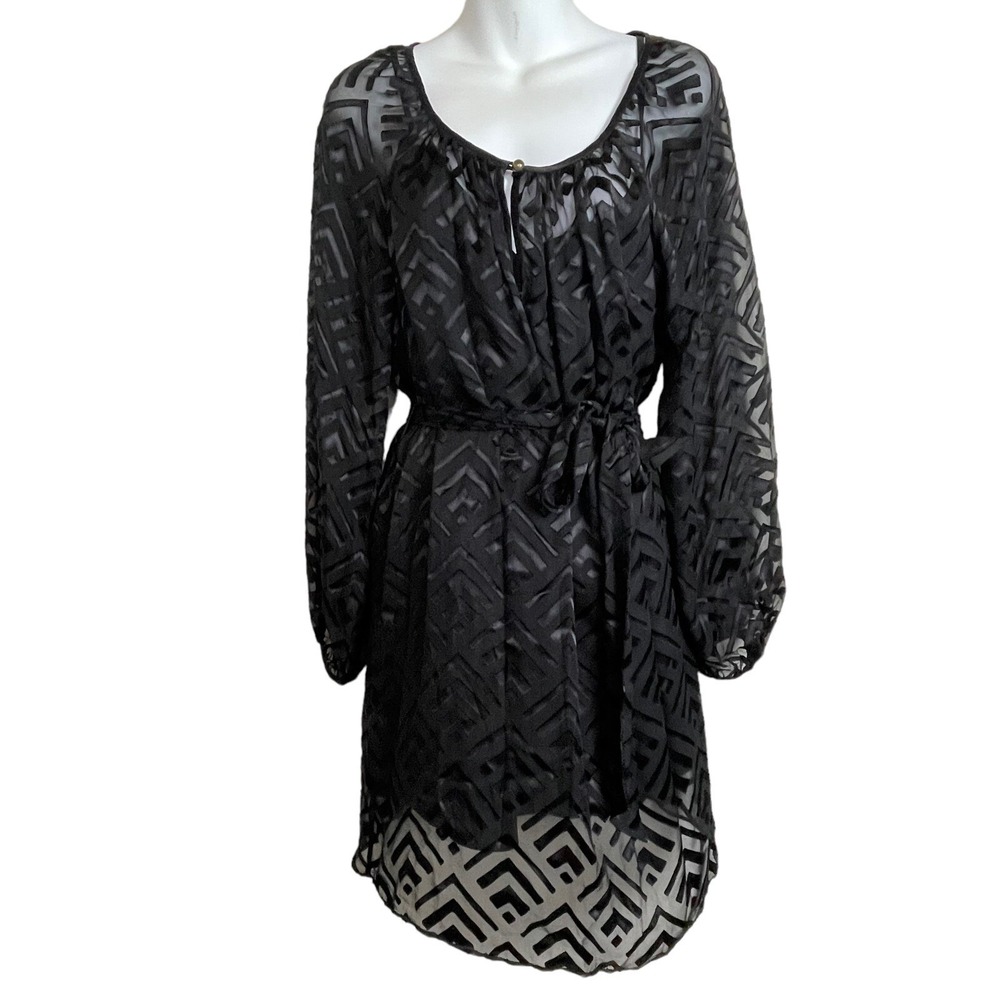 Alice‎ Trixie Mini Dark Fairy Whimsigoth Dress Womens S Black Silk Blend Belted